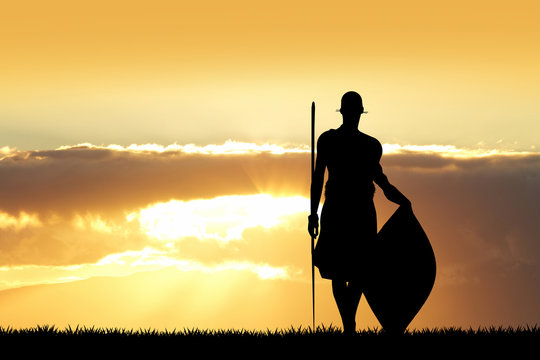 Masai At Sunset