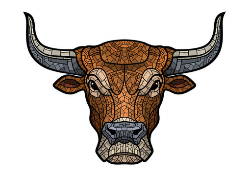 Bull head isolated illustration