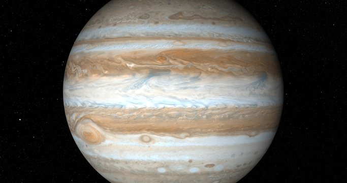 Retimed "matrix" style flyby of Jupiter. 10 second close-pass segment. Reversible. Data: JPL/USGS Astrogeology.