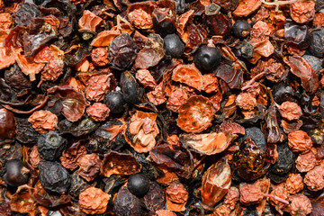 Dried berries close up background