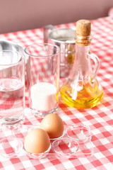 baking ingredients for dough preparation