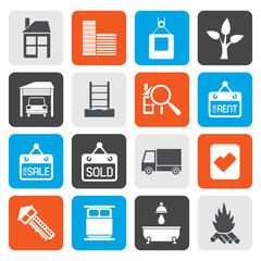 Flat Real  Estate and building icons - Vector Icon Set