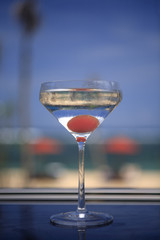 Cups of drink. Beautiful elements in the glass of a drink as a still life shot