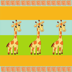 three giraffe background