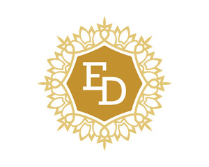 ED initial royal letter logo