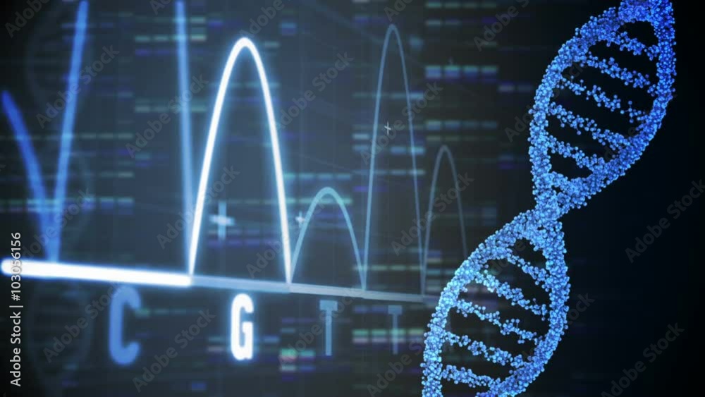 Poster animation of dna and graphs moving fast