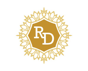 RD initial royal letter logo