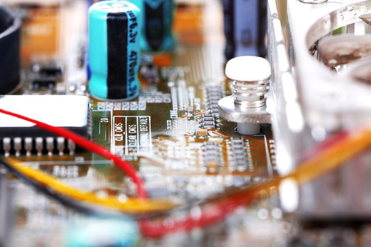 Electronic circuit board close up