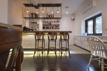 Interior of a cafe bar