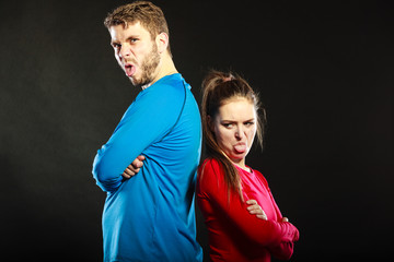 Offended couple back to back. Funny woman.