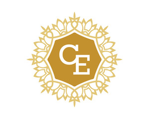 CE initial royal letter logo