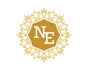 NE initial royal letter logo