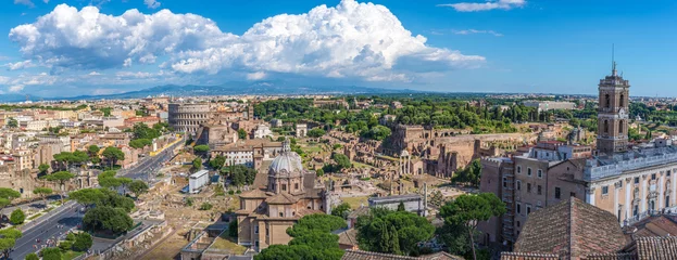 Türaufkleber Rom-Panorama-Stadtskyline, Italien © Noppasinw