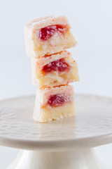 chocolate truffles on a white background