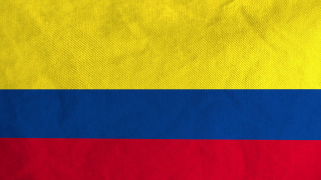 Colombian flag waving in the wind (full frame footage in 4K UHD resolution).