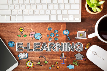 Elearning concept with workstation