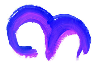 Abstract illustration in two colors paints