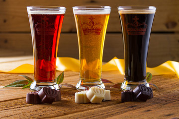 beer assortment with chocolate