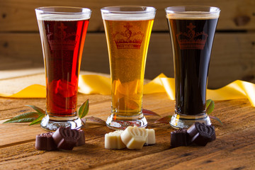 beer assortment with chocolate