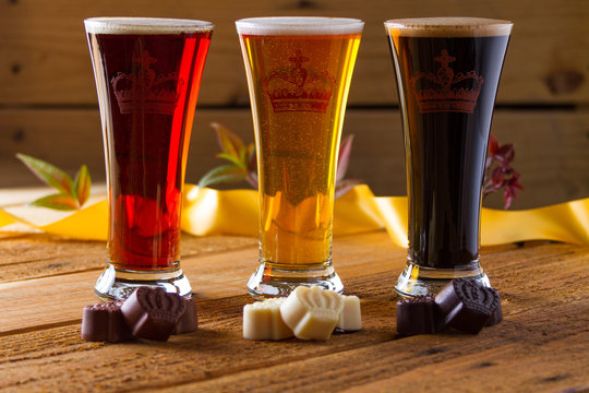 beer assortment with chocolate
