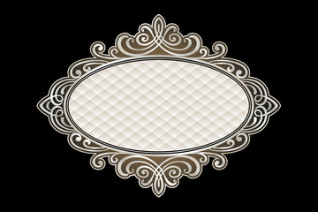 Vector vintage border frame engraving with retro ornament Vector