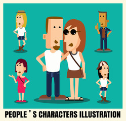 set of different people characters illustration