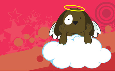 sweet cherub dog cartoon background in vector format very easy to edit