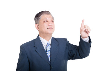 pose and gesture of old Asian businessman