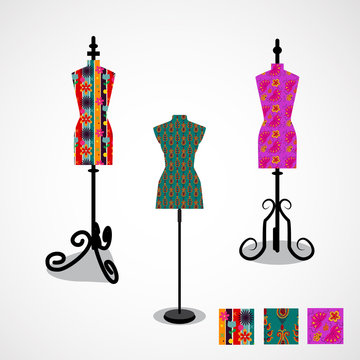 Isolated icon of colorful mannequin