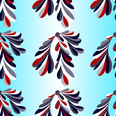 colored flower petals on a light background backlit seamless vector pattern