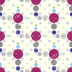 colored balls grunge effect seamless vector pattern background