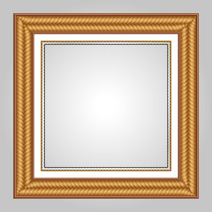 Vector vintage border frame engraving with retro ornament pattern in antique rococo style decorative design
