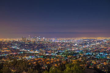 Fototapeta premium downtown Los Angeles from Griffith Observatory at sunset