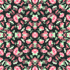 pink flowers on dark background vector illustration