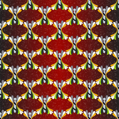 butterflies vector seamless pattern on a red background with lighting