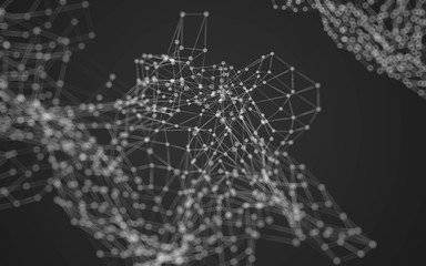 Abstract polygonal space low poly dark background