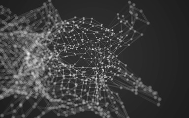 Abstract polygonal space low poly dark background