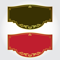 Vector vintage border frame logo engraving with retro ornament pattern in antique rococo style decorative design
