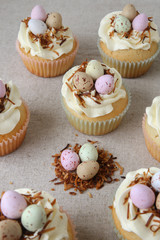 Homemade Easter eggs cupcakes