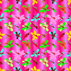 petals of flowers on a pink background vector seamless pattern