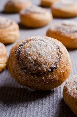 Homemade rolls with sugar