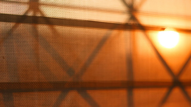 View trough window at sunrise, Time lapse,4k
