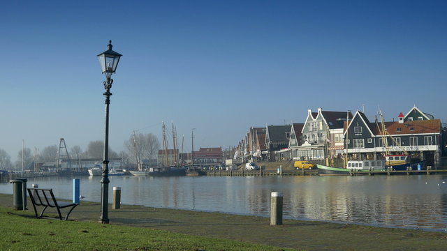 Harbor at Volendam, The Netherlands 4K