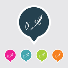 Very Useful Editable Rocket Icon on Different Colored Pointer Shape. Eps-10.