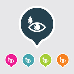 Obraz premium Very Useful Editable Eye Icon on Different Colored Pointer Shape. Eps-10.
