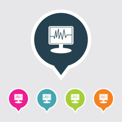 Very Useful Editable ICU Monitor Display Icon on Different Colored Pointer Shape. Eps-10.