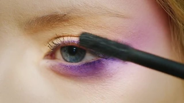 Blue eyes of a young woman