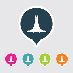 Very Useful Editable Gown Icon on Different Colored Pointer Shape. Eps-10.
