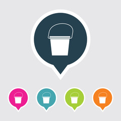 Very Useful Editable Bucket Icon on Different Colored Pointer Shape. Eps-10.