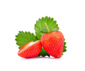 Strawberries on white background